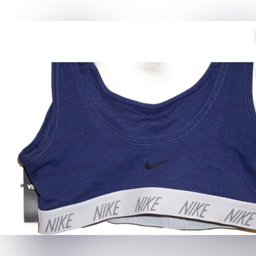 Nike XS Navy Blue Classic Soft Sports Support Padded Cotton Women Training Bra